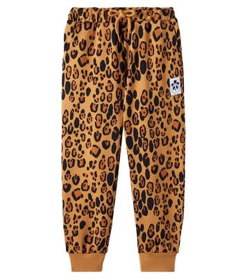 Leopard-print cotton jersey sweatpants | Mini Rodini