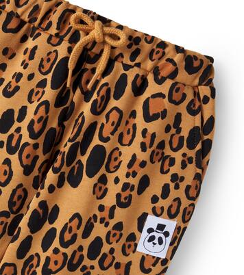 Leopard-print cotton jersey sweatpants | Mini Rodini