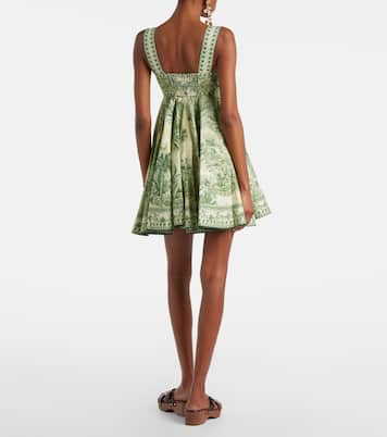 Sara printed linen minidress | Alémais