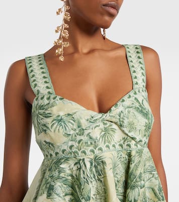 Sara printed linen minidress | Alémais