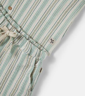 Anker striped cotton shirt and shorts set | Wheat