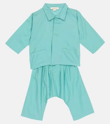 Baby Manta Ray cotton shirt and pants set | Caramel