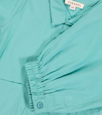 Baby Manta Ray cotton shirt and pants set | Caramel