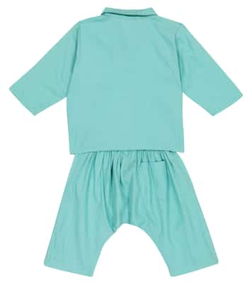 Baby Manta Ray cotton shirt and pants set | Caramel