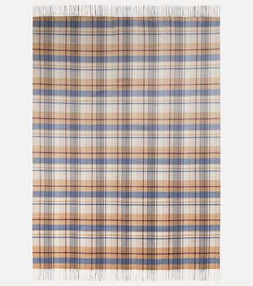 Checked fringed cashmere twill blanket | Gabriela Hearst