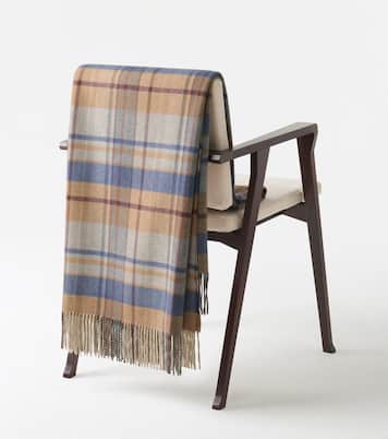 Checked fringed cashmere twill blanket | Gabriela Hearst