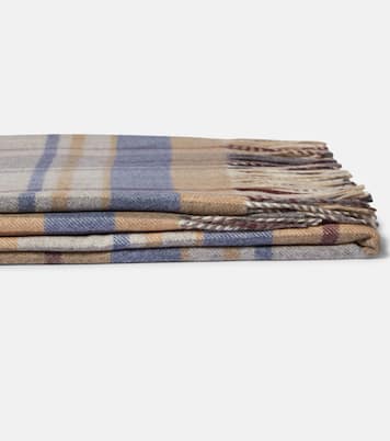 Checked fringed cashmere twill blanket | Gabriela Hearst