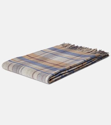 Checked fringed cashmere twill blanket | Gabriela Hearst