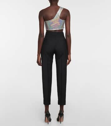 Iridescent one-shoulder crop top | Dodo Bar Or