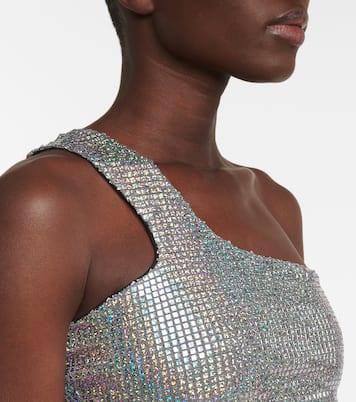 Iridescent one-shoulder crop top | Dodo Bar Or