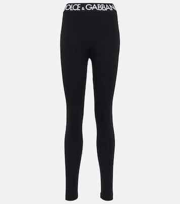 Leggings en mezcla de algodón con logo | Dolce&Gabbana
