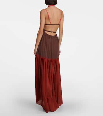 Vestido largo de algodón con abertura | Nensi Dojaka