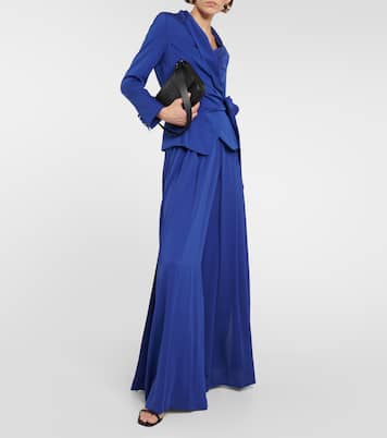 Pantalon ample à taille haute en soie | Max Mara