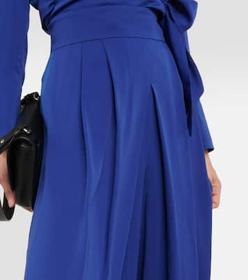 Pantalon ample à taille haute en soie | Max Mara
