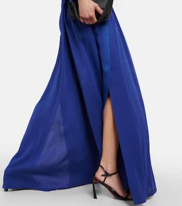 Pantalon ample à taille haute en soie | Max Mara