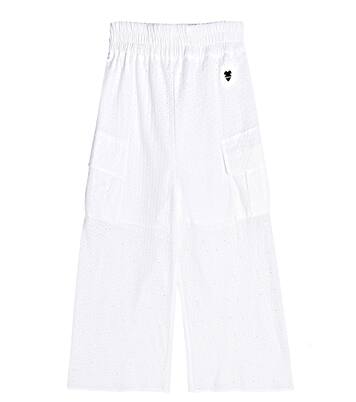 Pantalones de algodón con bordado inglés | Monnalisa