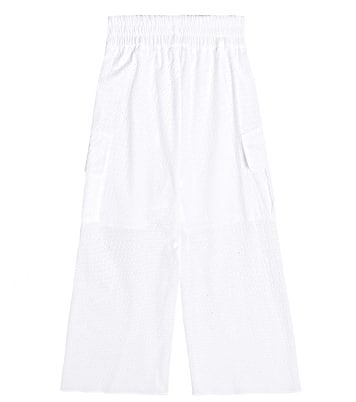 Pantalones de algodón con bordado inglés | Monnalisa