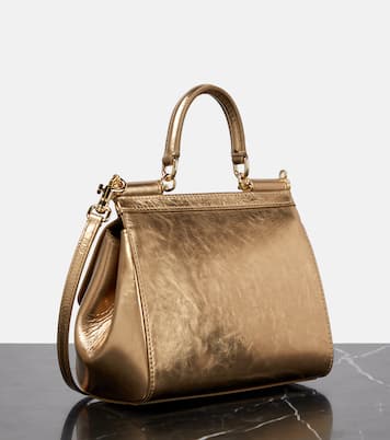 Sicily Small metallic leather tote bag | Dolce&Gabbana