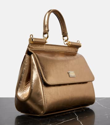 Sicily Small metallic leather tote bag | Dolce&Gabbana
