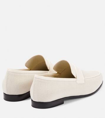 The Canvas leather-trimmed loafers | Toteme