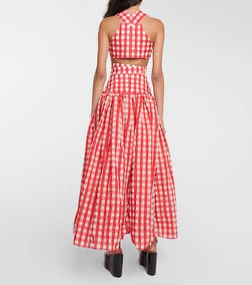 Crop top Vichy a cuadros | Alaïa