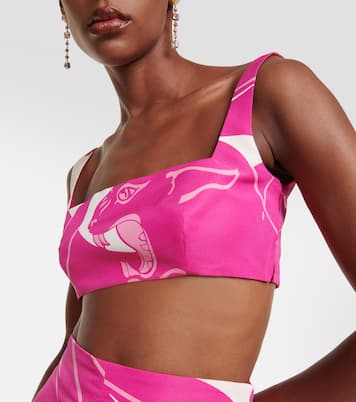 Top cropped in crêpe de chine di seta | Valentino