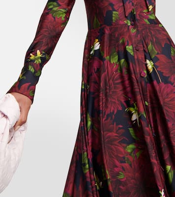 Abito midi in jersey con fiocco e stampa | Oscar de la Renta