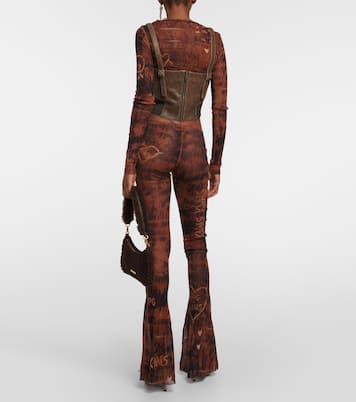 x KNWLS - Bustier in pelle con cut-out | Jean Paul Gaultier