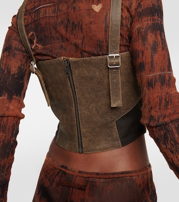 x KNWLS - Bustier in pelle con cut-out | Jean Paul Gaultier