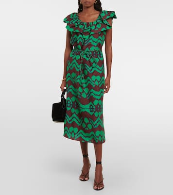 Robe midi Anora en soie imprimée | Ulla Johnson