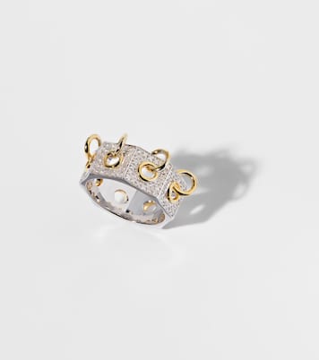 Bague Eyet en or jaune et blanc 14 ct et diamants | Rainbow K