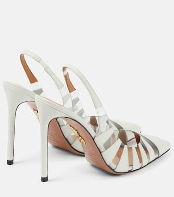 Hot Rumor 105 leather and PVC slingback pumps | Aquazzura