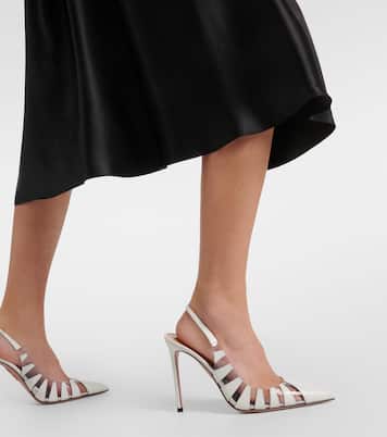 Hot Rumor 105 leather and PVC slingback pumps | Aquazzura