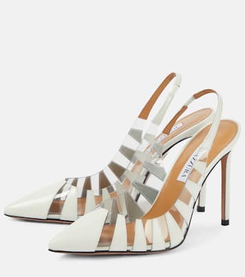 Hot Rumor 105 leather and PVC slingback pumps | Aquazzura
