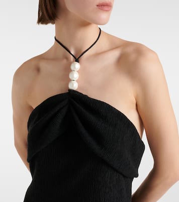 Vestido midi adornado con cuello halter | Magda Butrym