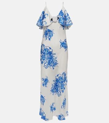 Abito sottoveste in seta a fiori | Rodarte