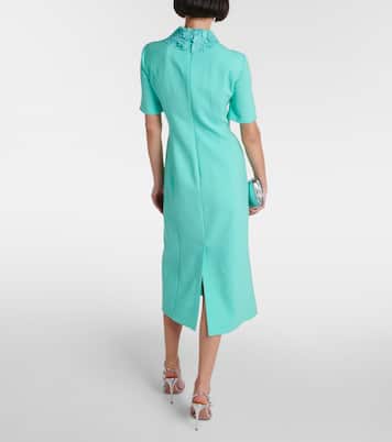 Abito midi in misto lana con pizzo | Oscar de la Renta