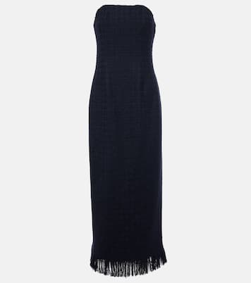 Tweed wool and mohair-blend bustier dress | Oscar de la Renta