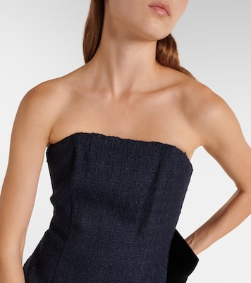 Tweed wool and mohair-blend bustier dress | Oscar de la Renta