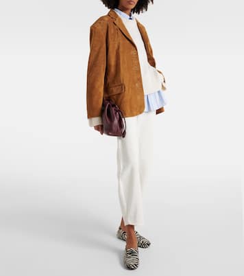 Corrine single-breasted suede jacket | Staud