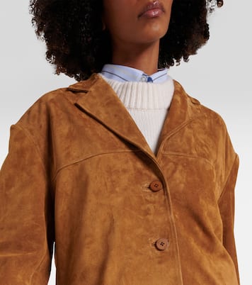 Corrine single-breasted suede jacket | Staud