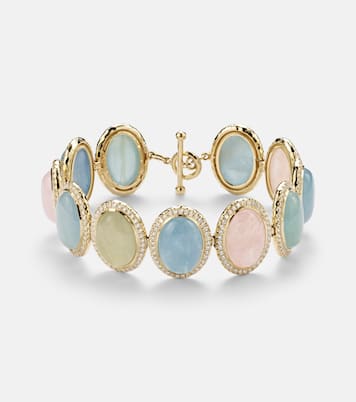 Bracelet Front Street en or 18 ct, béryls et diamants | Octavia Elizabeth