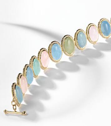 Bracelet Front Street en or 18 ct, béryls et diamants | Octavia Elizabeth