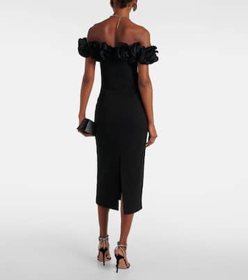 Odetta floral-appliqué midi dress | Rebecca Vallance