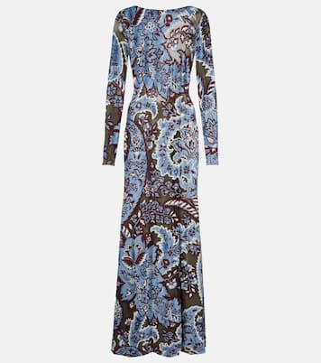 Vestido largo de jersey de crepé con paisley | Etro