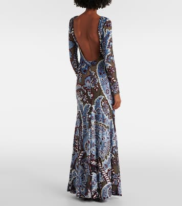 Vestido largo de jersey de crepé con paisley | Etro