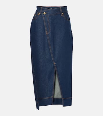 La Jupe De-Nîmes asymmetric denim midi skirt | Jacquemus