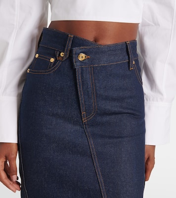 La Jupe De-Nîmes asymmetric denim midi skirt | Jacquemus