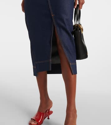 La Jupe De-Nîmes asymmetric denim midi skirt | Jacquemus