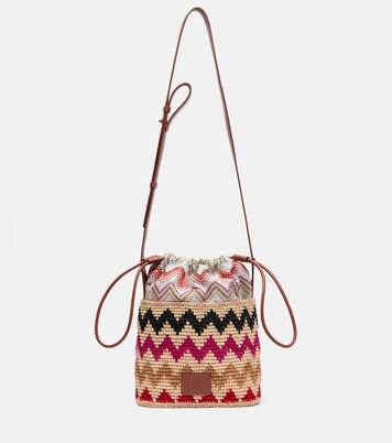 M号Zigzag锯齿图案酒椰叶纤维水桶包 | Missoni